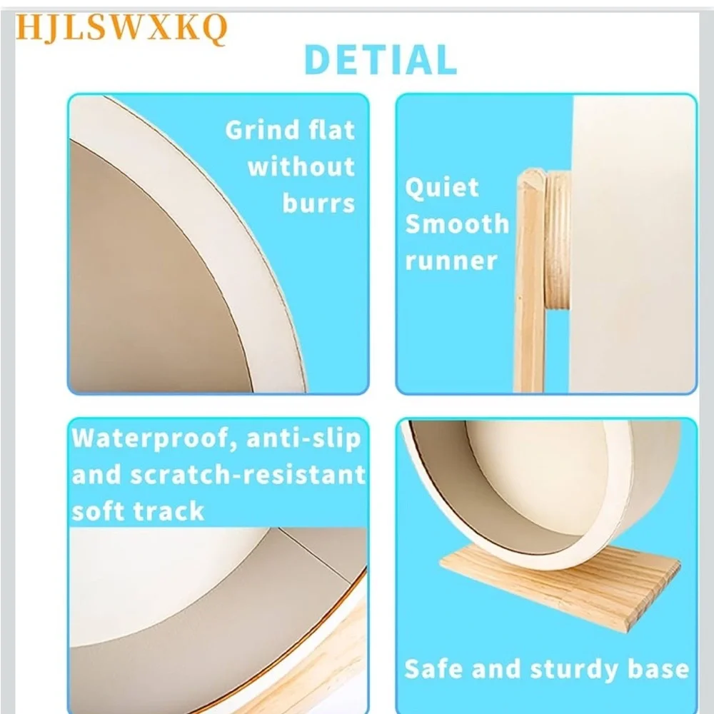 9in Silent Hamster Wheel With 2 Natural Chew Toys - Wooden Exercise Wheel 706